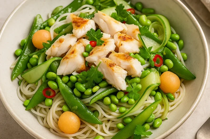 Frisse Aziatische Meloensalade met Mihoen en Kabeljauw