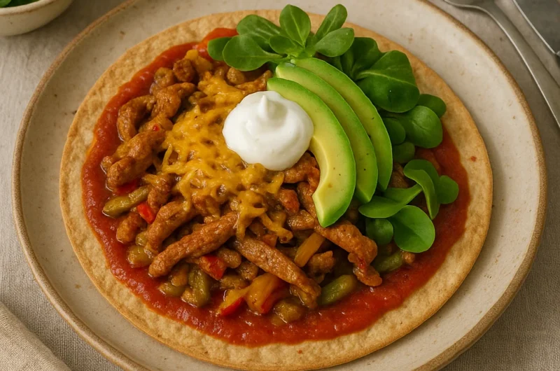Knapperige Mexicaanse Tostada’s met Varkensreepjes en Avocado